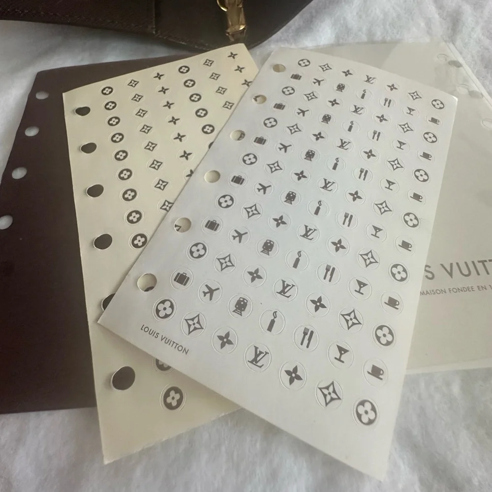 Louis Vuitton Damier Agenda - small ring with original stickers and inserts